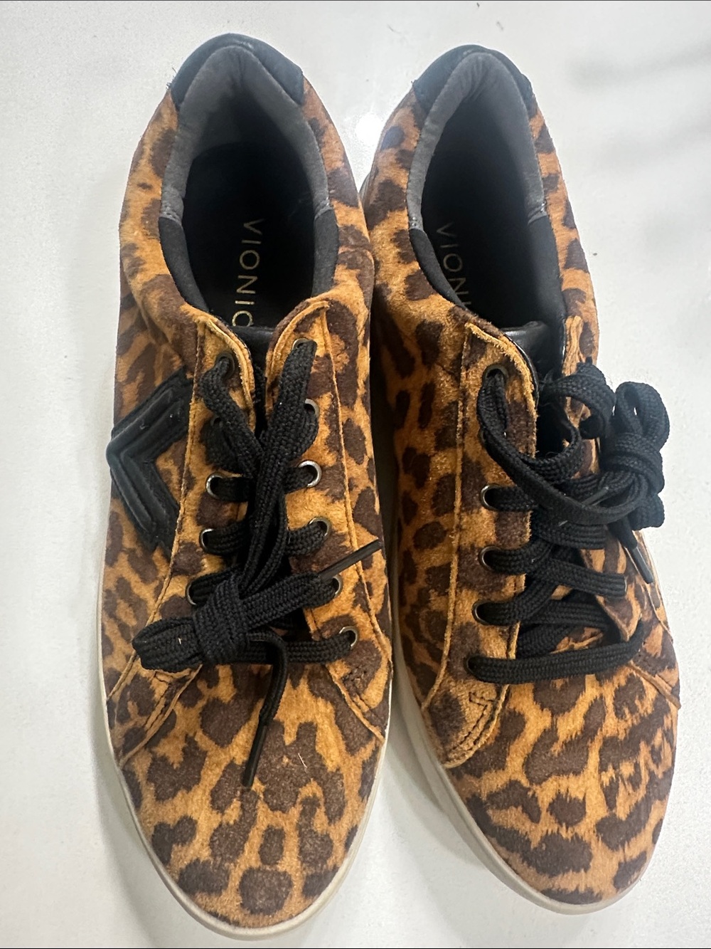 Vionic Leopard-Print Lace Up Sneakers - Brown/Black
